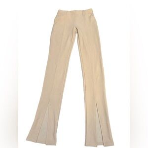 Adika Mini Flare Split Front Pull On Pant Cream Medium NWT